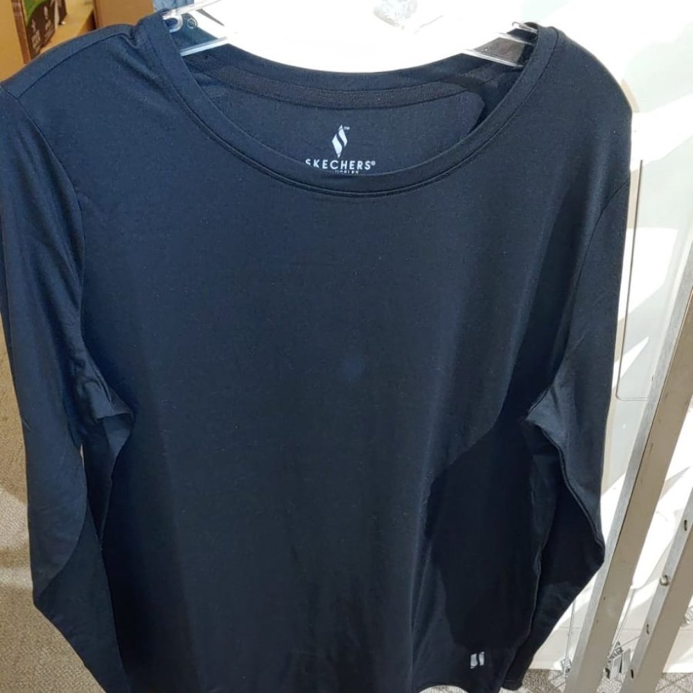 Skechers Active Long Sleeve Tee T-Shirts BLACK Women's Large - Picture 5 of 8